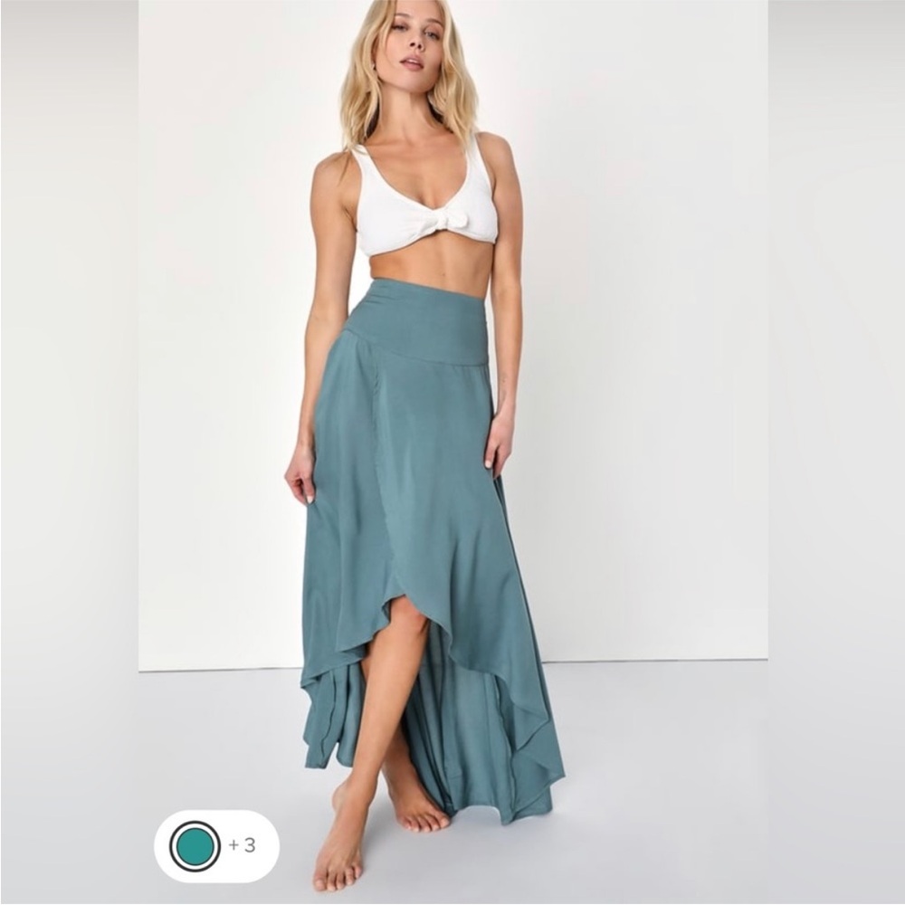 O’Neill Ambrosio High-Low Maxi Skirt in Dark Sage Size M